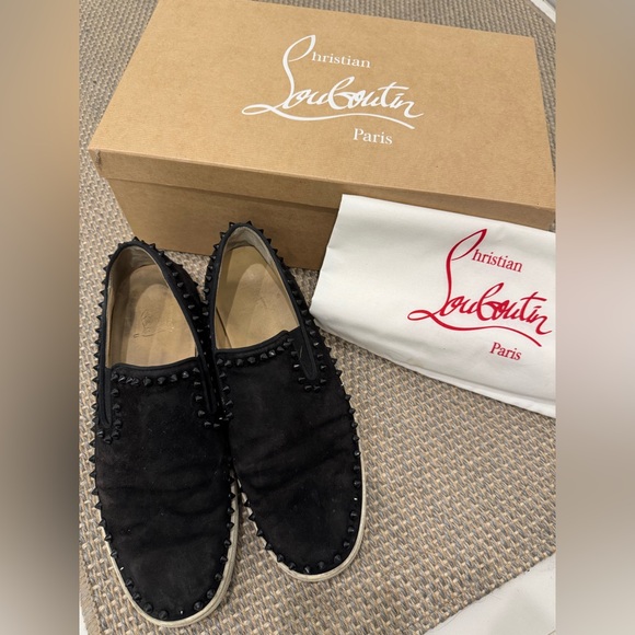 Fullset Christian Louboutin Spiked Pik Boat Slip-On Loafers Sneakers Suede main image 12